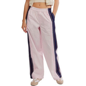 Free People Team Spirit Pink Rose Pants Women's Size Small NWT Mid-Rise Wide Leg